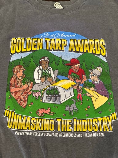 Preview pic of 3rd annual golden tarp T shirt