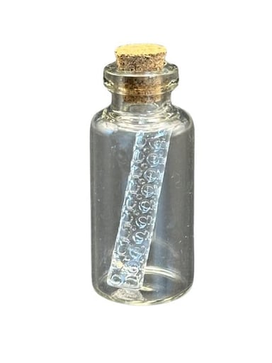 Preview pic of Quartz Pillar Etched Sphere Circle Pattern 6 x 30 mm Solid