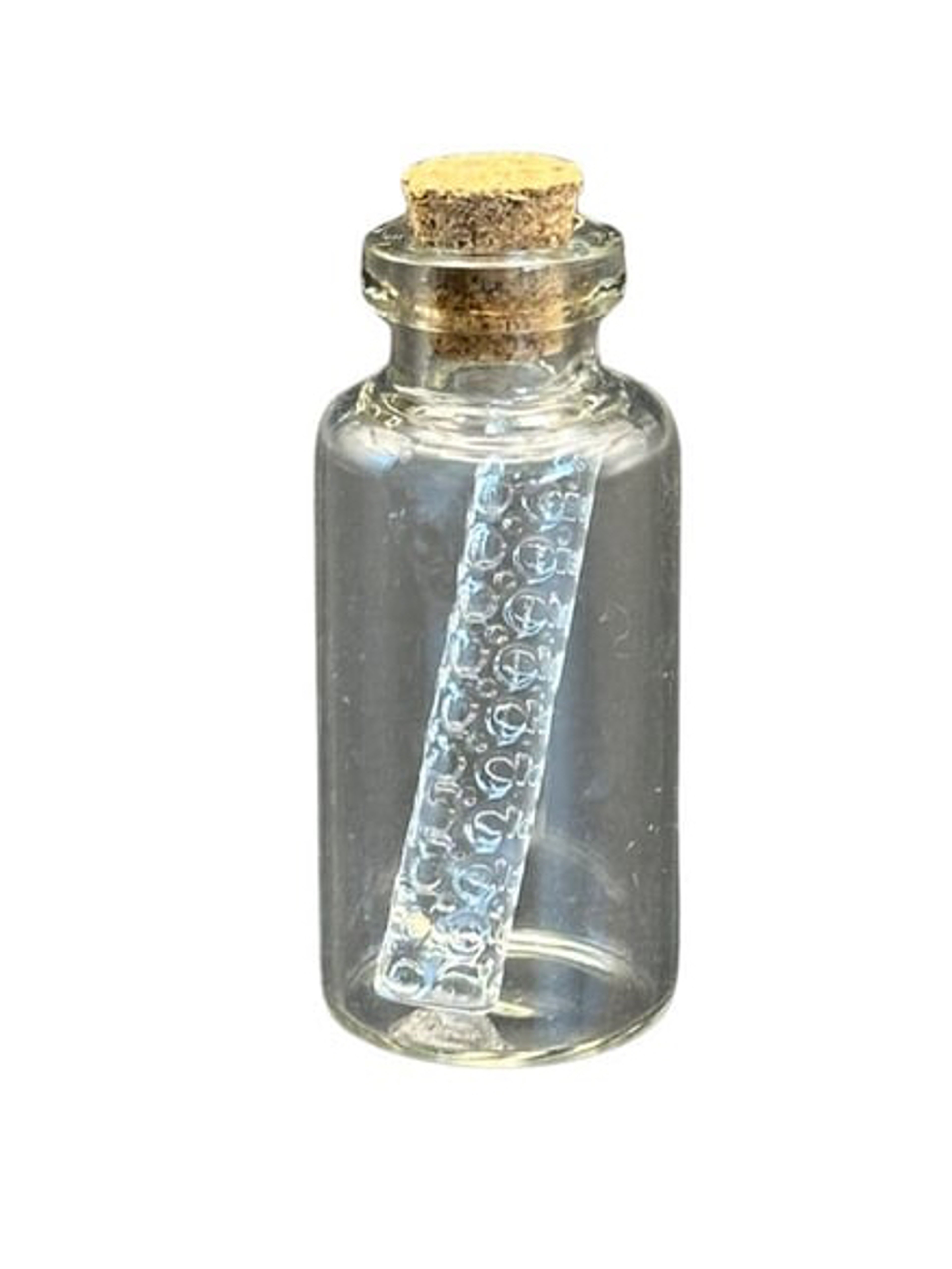 Quartz Pillar Etched Sphere Circle Pattern 6 x 30 mm Solid image 0