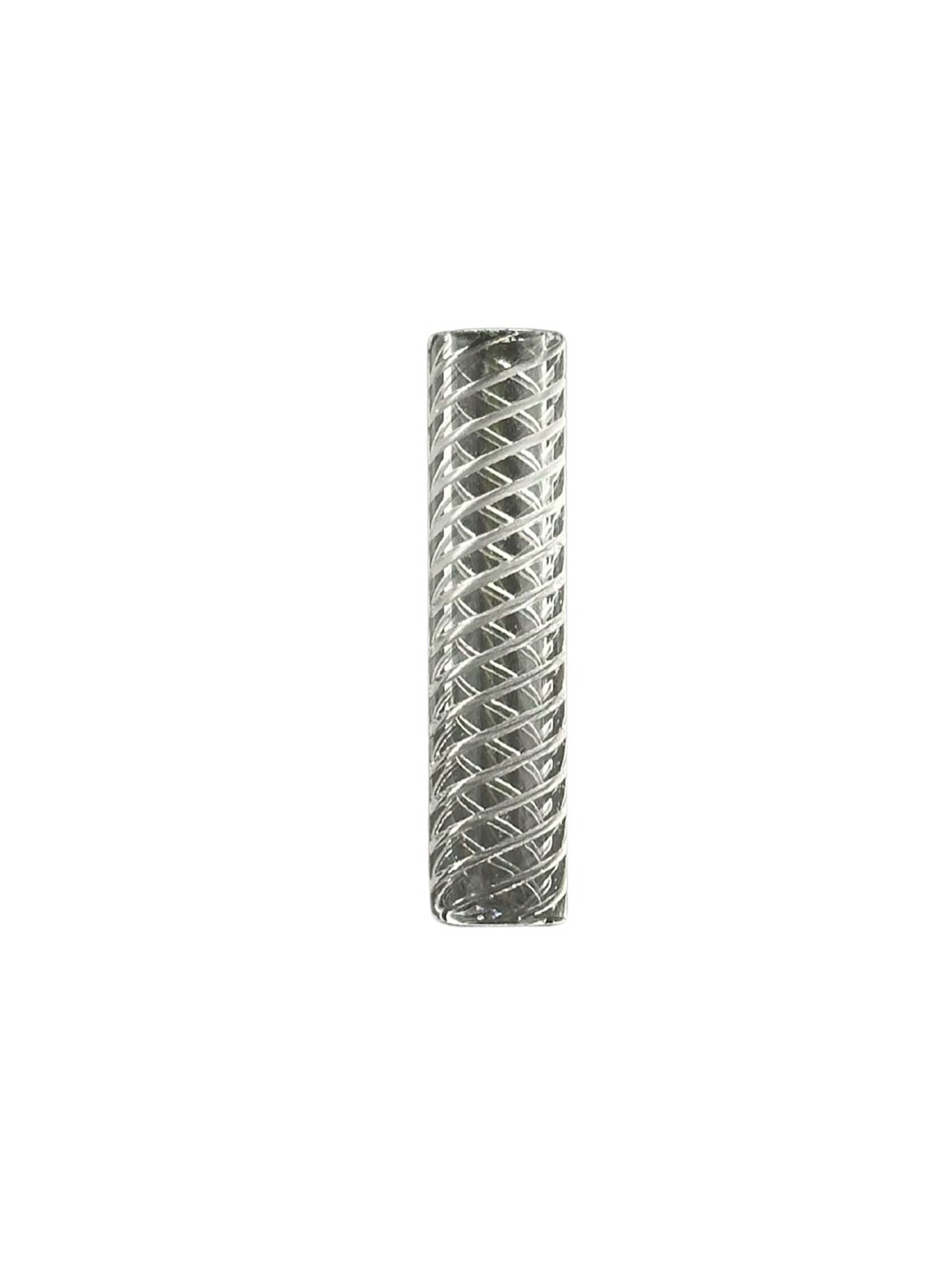 Quartz Pillar Etched Spiral Pattern 6 x 30 mm Hollow image 0