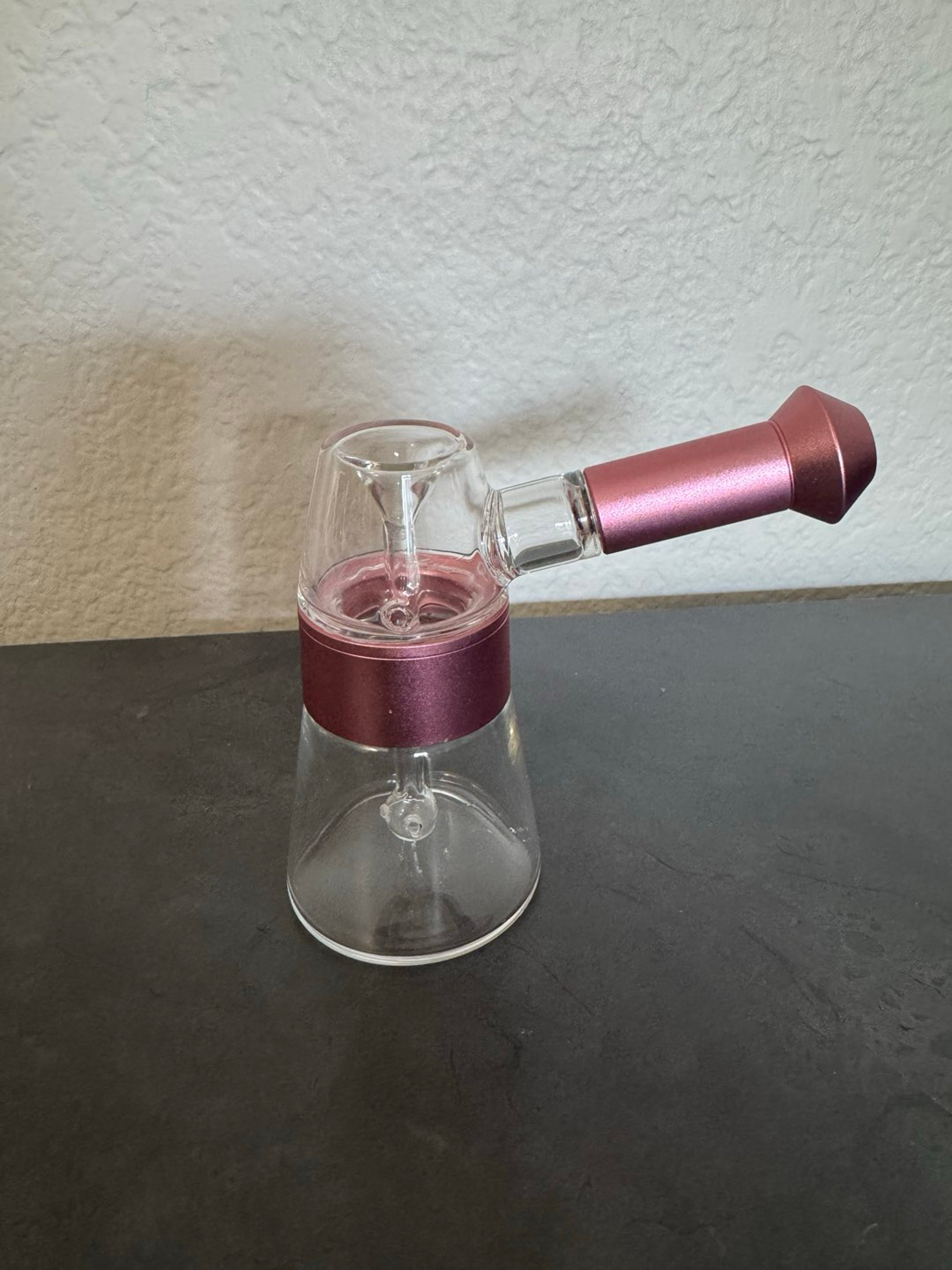 Preview pic of Masterdam glass with aluminum mouth tip bubbler (Pink Color)
