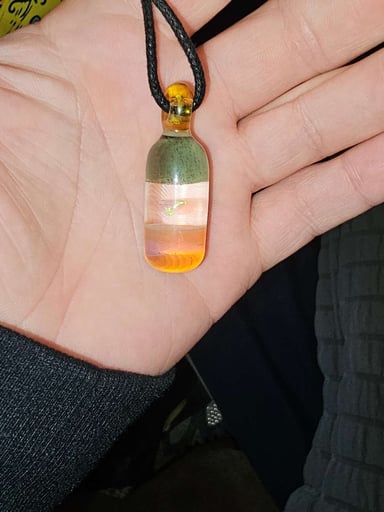 Preview pic of Multi color CFL bullet pendant w/ opal