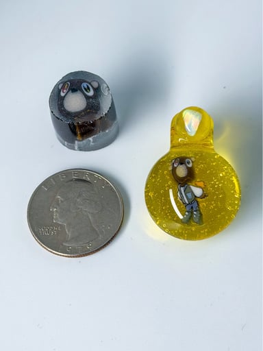 Preview pic of Graduation Bear Millie Opal Pendant w/Millie End