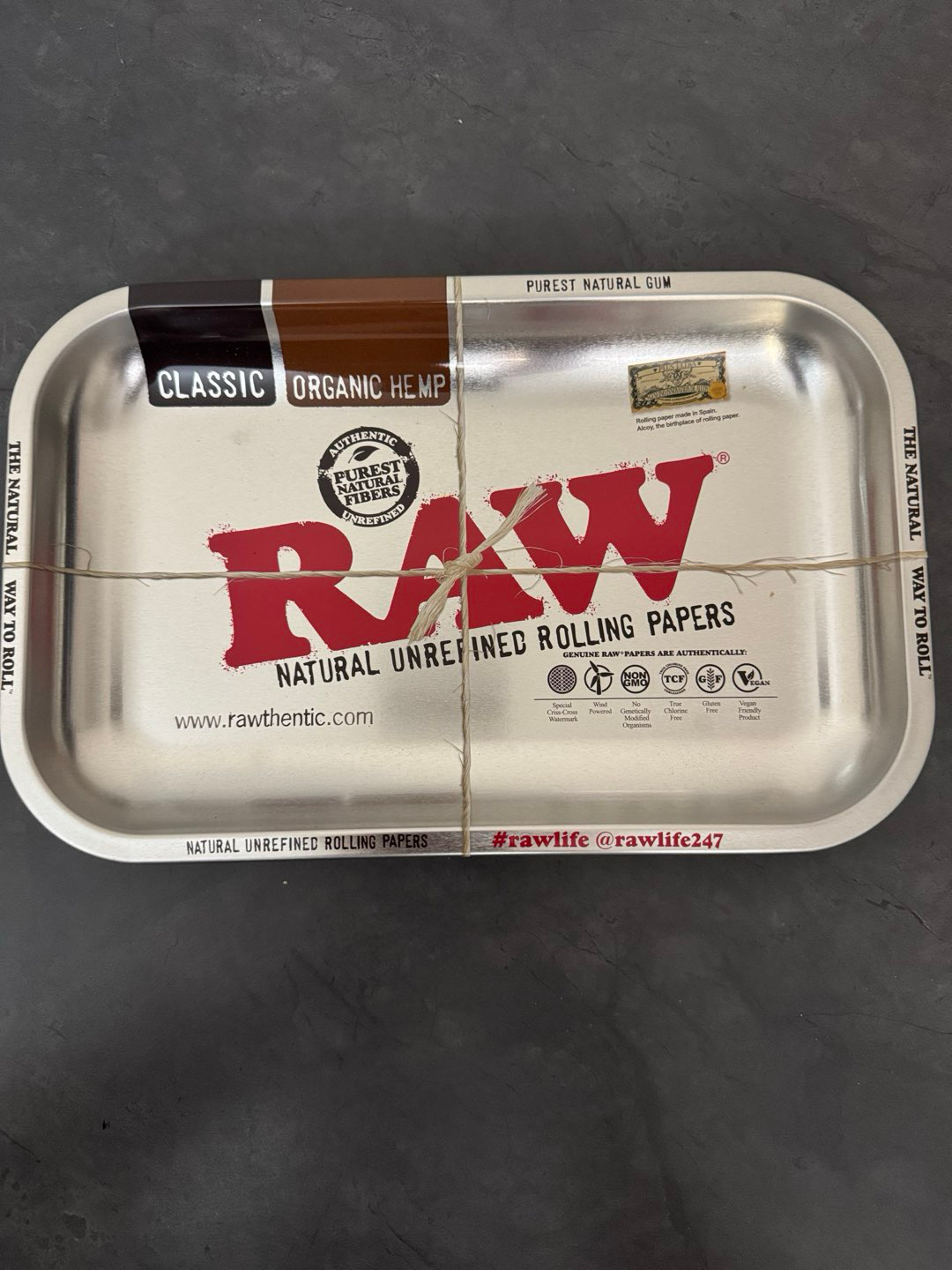 Preview pic of Raw Steel small rolling tray 10.8”X7”X1”