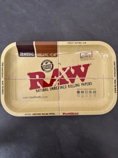 Preview pic of Raw Classic small metal rolling tray 10.8”X7”X1”