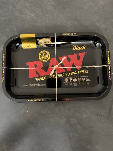 Preview pic of Raw Black small metal rolling tray 10.8”X7”X1”