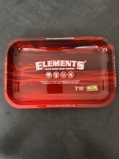 Preview pic of Elements Red small metal rolling tray 10.8”X7”X1”