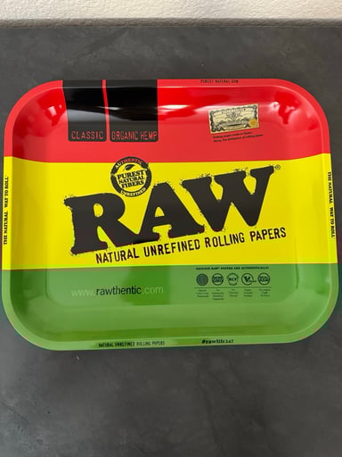 Preview pic of Raw Rawsta large metal rolling tray 13.4”X10.9”X1.2”