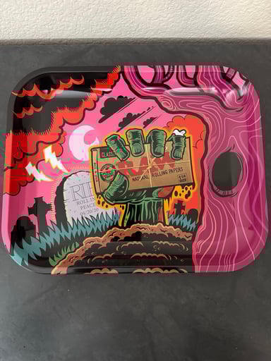 Preview pic of Raw Zombie large metal rolling tray 13.4”X10.9”X1.2”