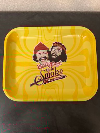 Preview pic of Cheech’s & Chong’s up in smoke large metal rolling tray 13.4”X10.9”X1.2”