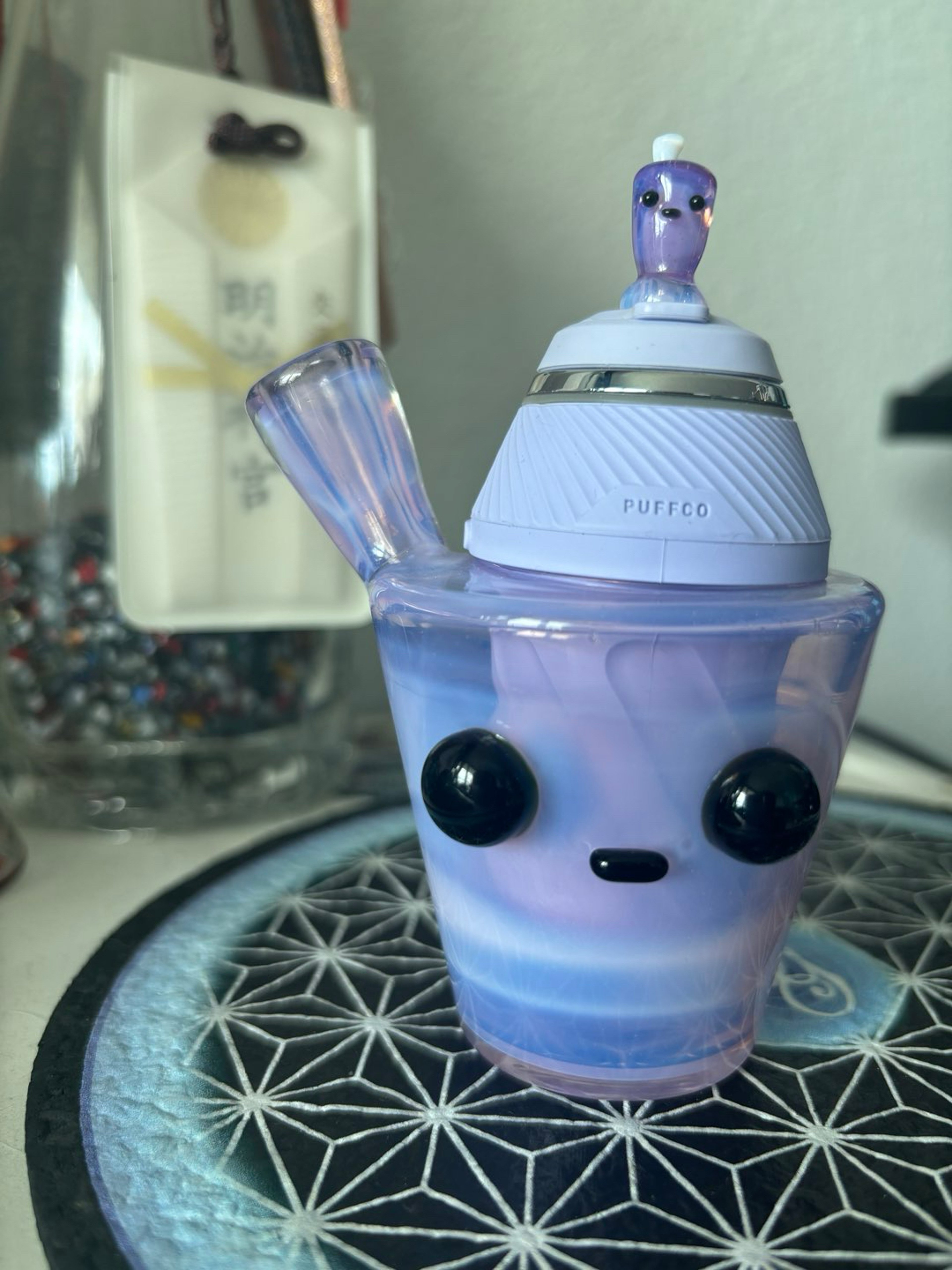 Preview pic of Soji Cup Puffco Proxy Bloom dry piece with matching ball cap