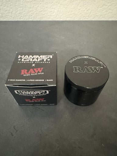 Preview pic of Hammercraft x Raw Aluminum Grinder 2” 4pcs (Black)