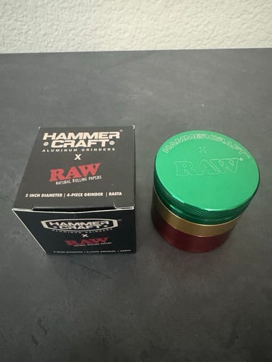 Preview pic of Hammercraft x Raw Aluminum Grinder 2” 4pcs (Rasta)