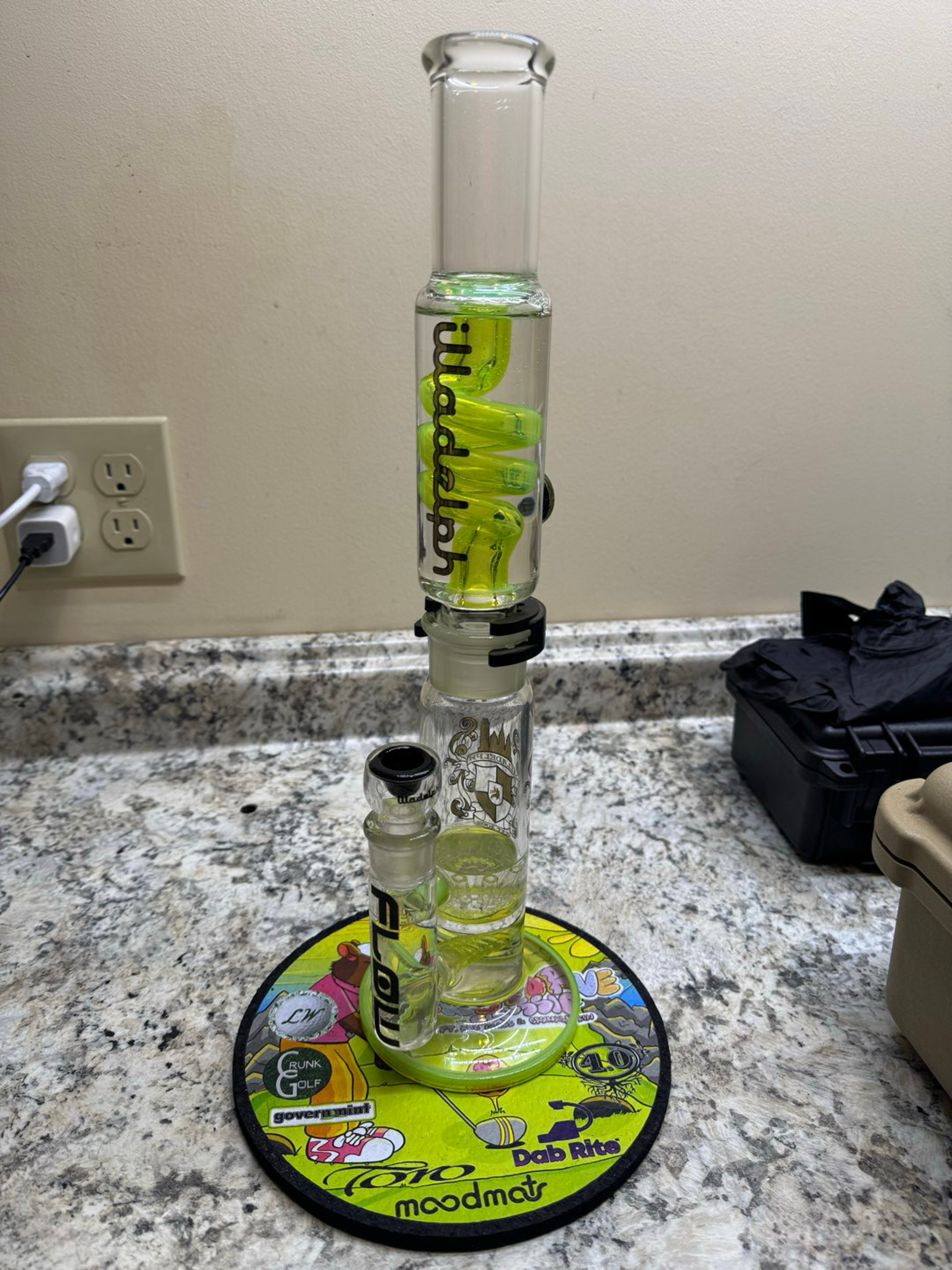 Preview pic of Illadelph JM Flow inline sprinkler perc collab slime coil tube 18mm