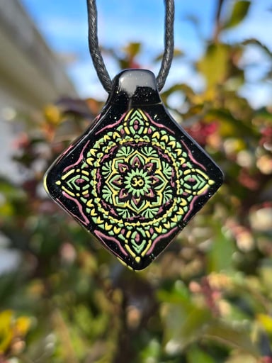 Preview pic of Square Mandala Layered Glow Pendant