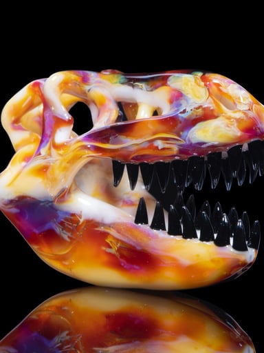 Preview pic of Roe Glass T-Rex Skull Pendant NS Yellow