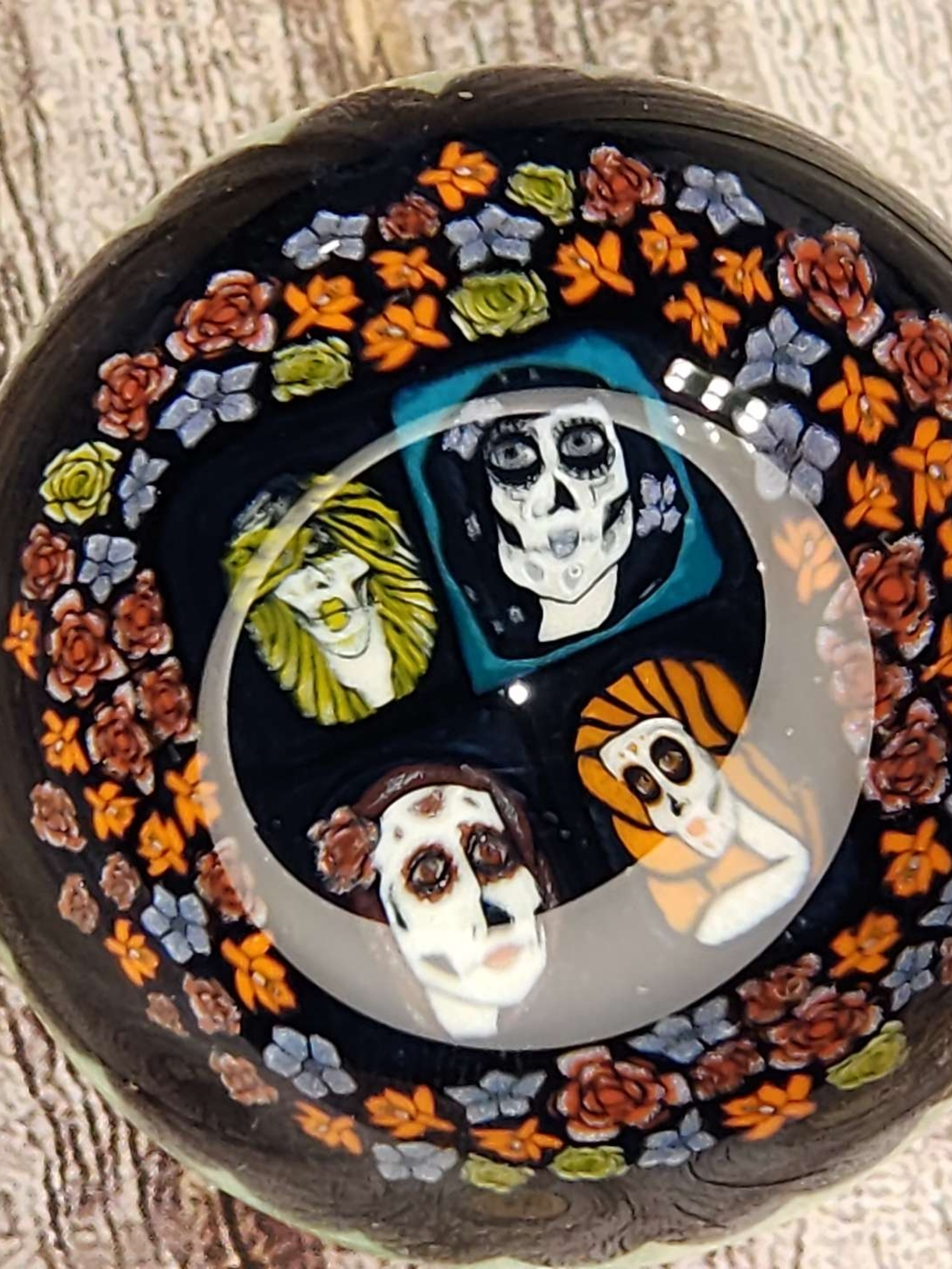 Dave Strobel DOD Slime Sugar Skull Murrine Marble image 0