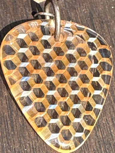 Preview pic of "Nexus" Guitar Pick Honeyglass Necklace