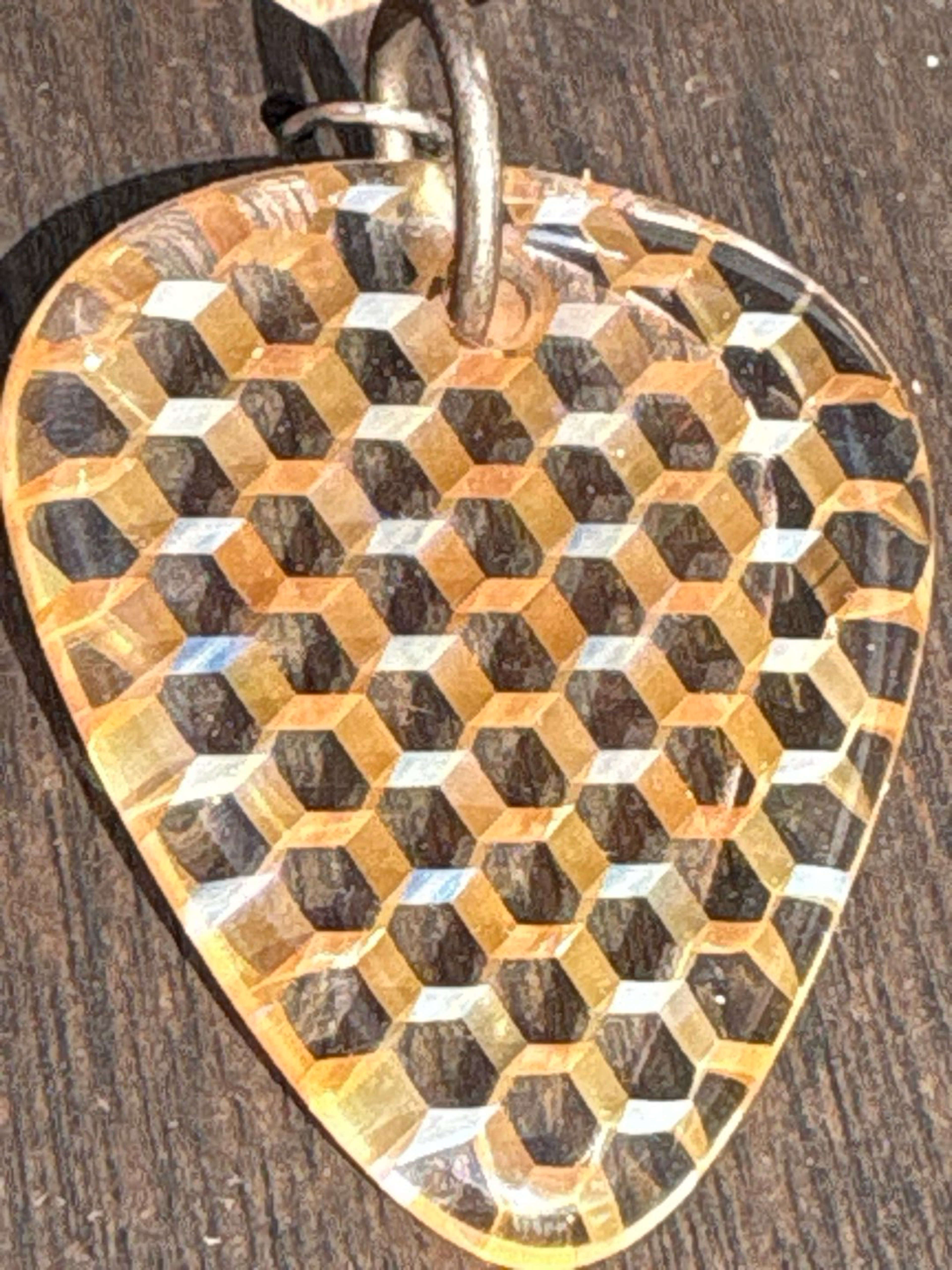 "Nexus" Guitar Pick Honeyglass Necklace image 0