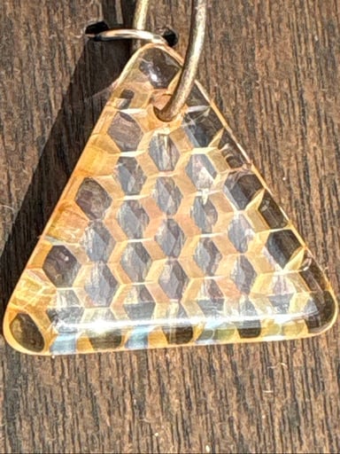 Preview pic of "Tessellation" Triangular Honeyglass Necklace