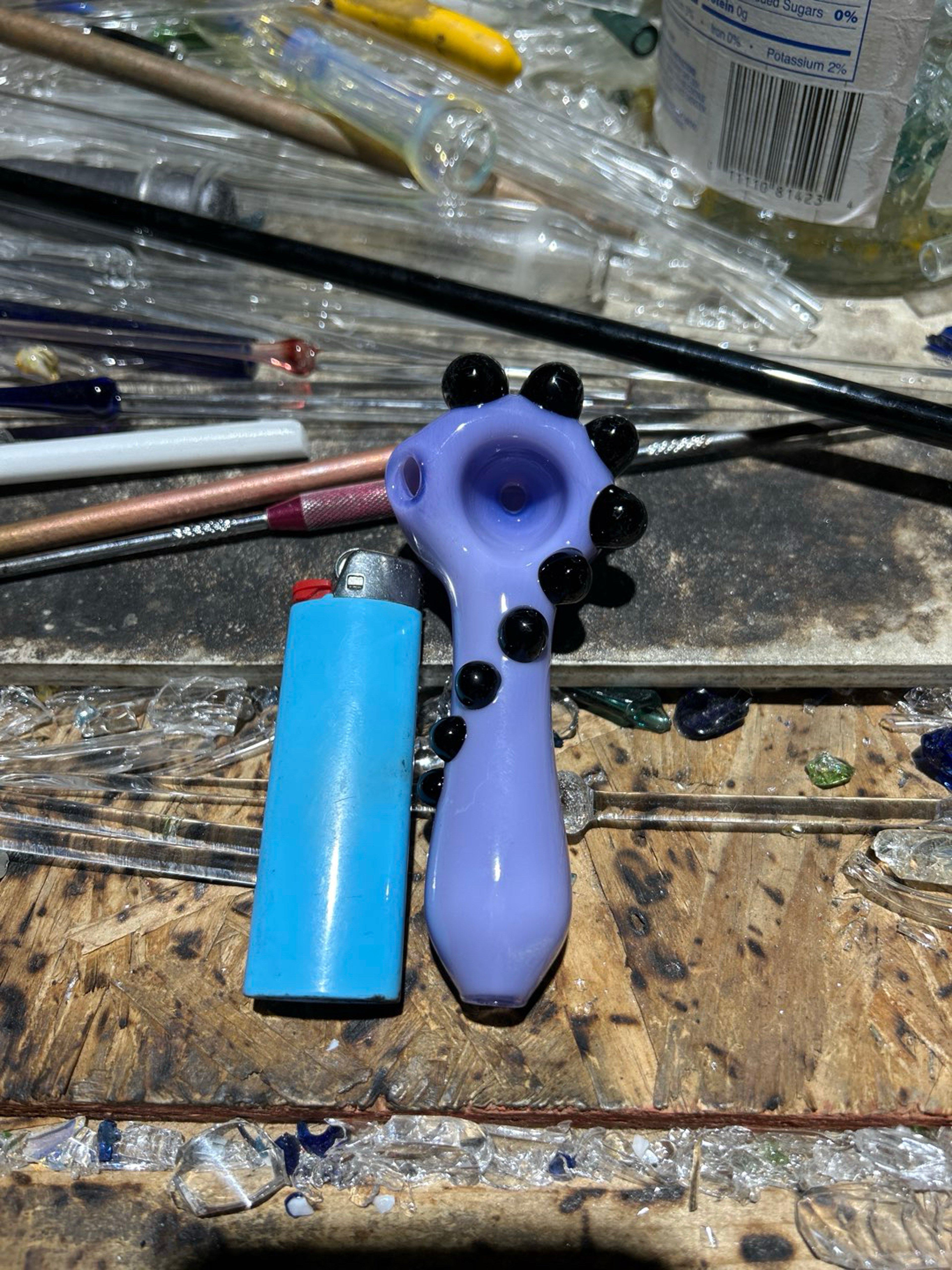 Purple spoon with black spots image 0