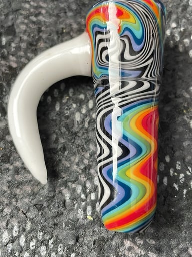 Preview pic of Fully worked rainbow white horn 18mm 4 hole large pack