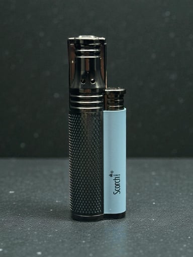 Preview pic of Scorch Torch 617173.5” Blue Single Flame Torch Lighter w/ Built-In Cigar Punch – Refillable