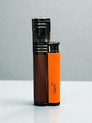 Preview pic of Scorch Torch 61717 – 3.5” Single Flame Torch Lighter (Orange) – Cigar Punch – Refillable – Ready to Use