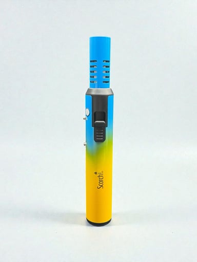 Preview pic of Scorch Torch 61803 – Single Flame Metal Torch (Blue/Yellow) – 8” Tall