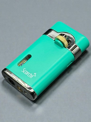 Preview pic of Scorch Torch 61682 – Single Flame Full Metal Refillable Torch Lighter (2.6”) – Modern Ignition Design – Teal