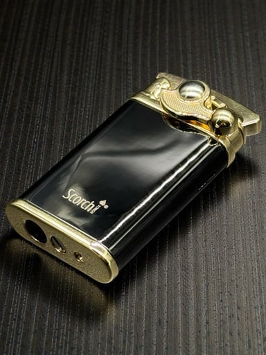 Preview pic of Scorch Torch 61581 – Single Flame Metal Torch Lighter (Black & Gold)