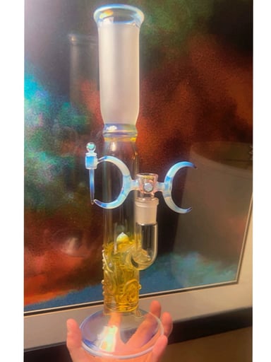 Preview pic of ⬛️FRIDAY 🏷️ Titz Fixed 4 w/ DC Glass Arts Double Crescent Cropal w/ Opal Poker Slide