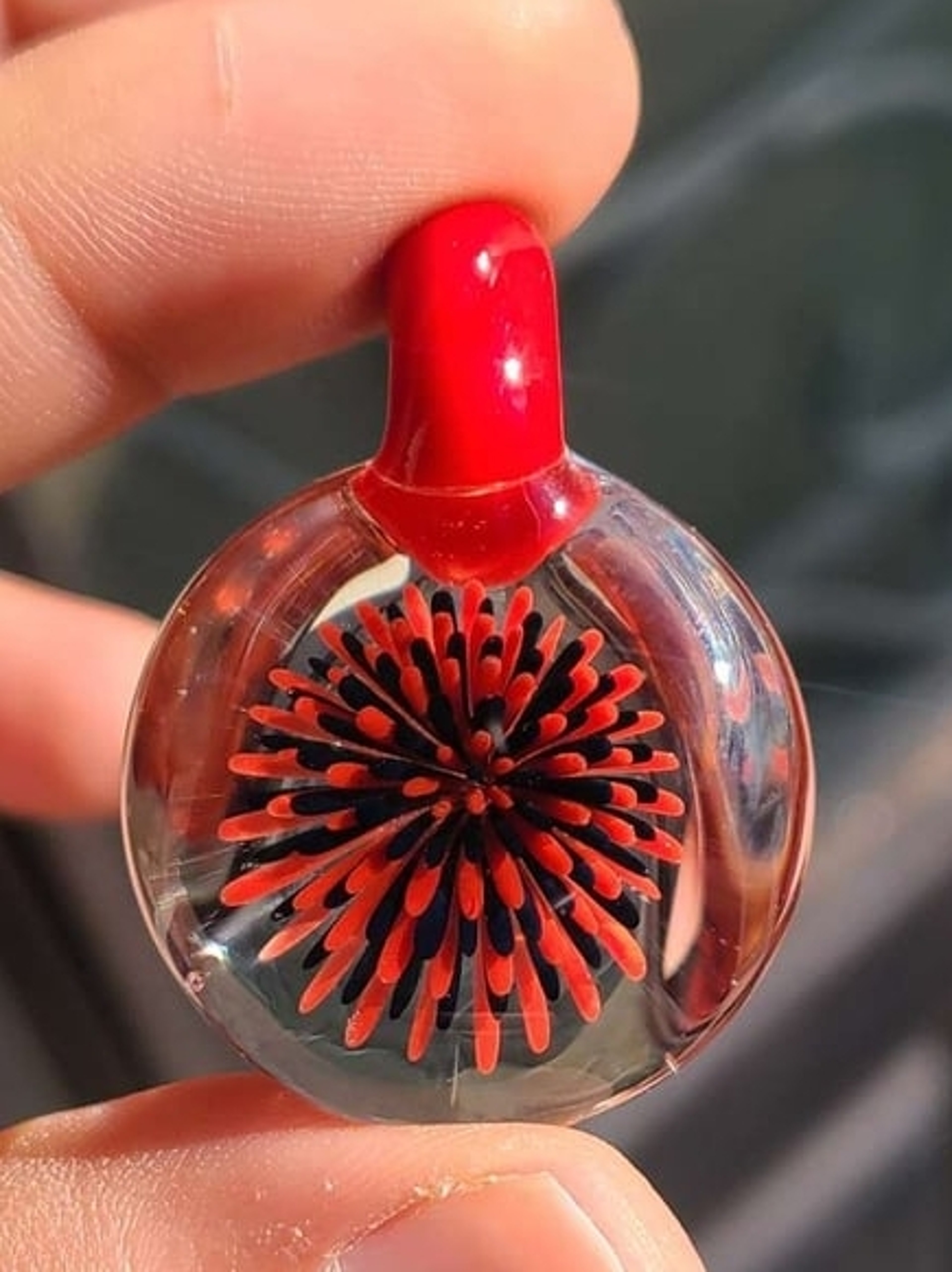 Black and Red Implosion Pendant image 0