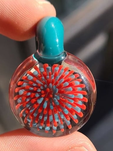 Preview pic of Blue and Red Implosion Pendant