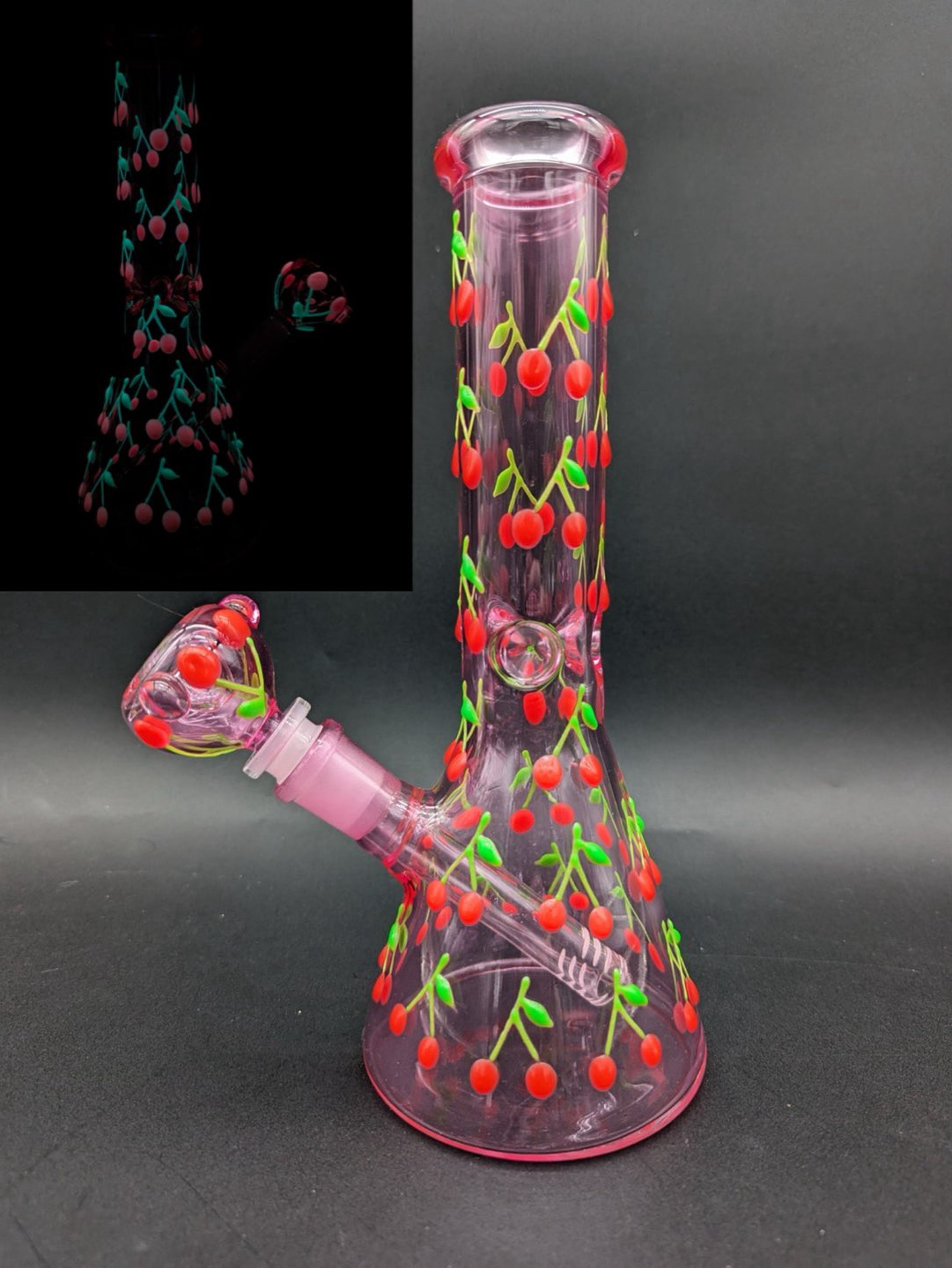 Preview pic of ⬛️FRIDAY 🏷️ Glow in the Dark Cherry Mini Beaker 14mm