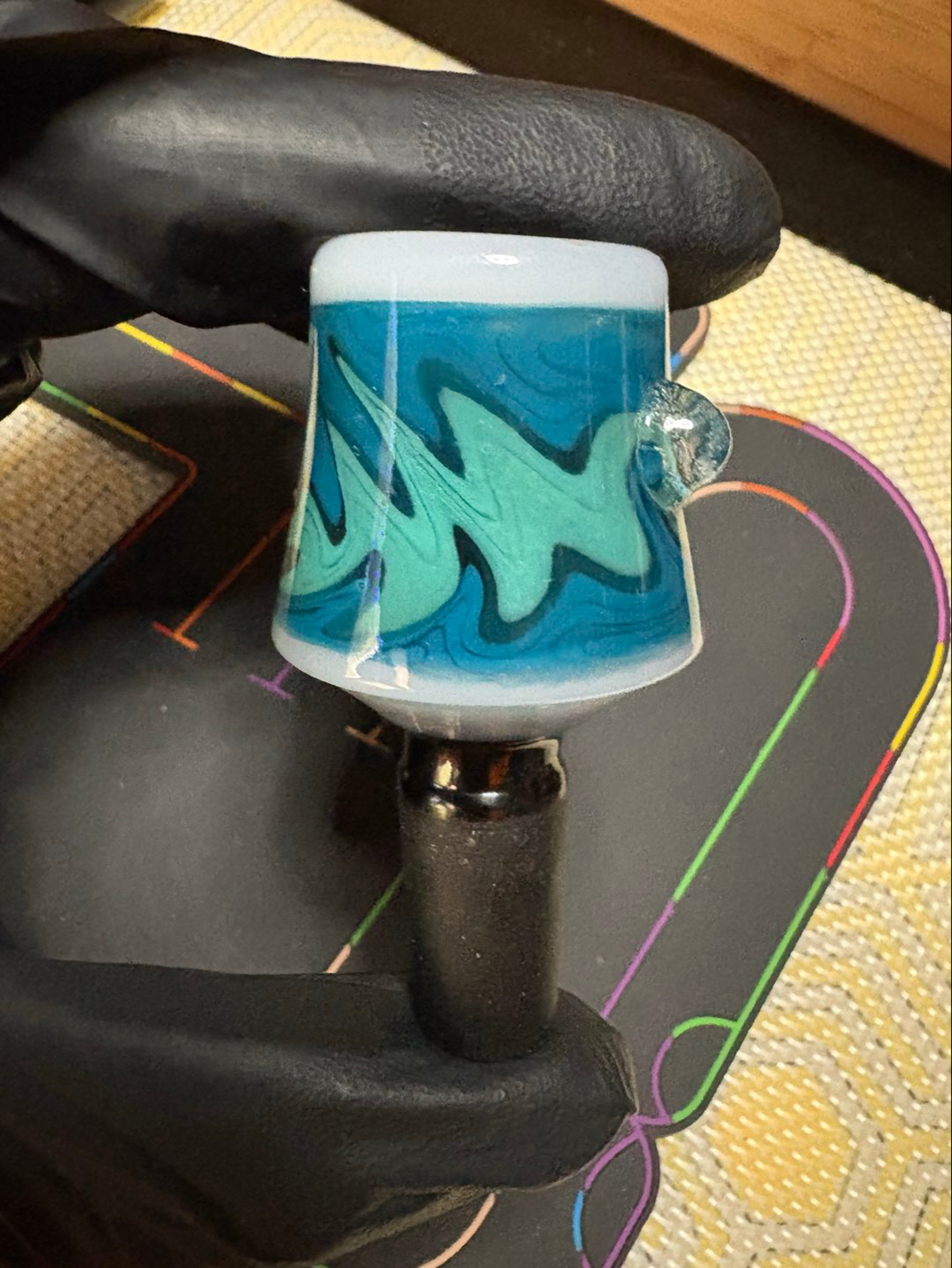 🌊 Double Blown Worked Agua Azul Wig-Wag Slide 🌊 image 0