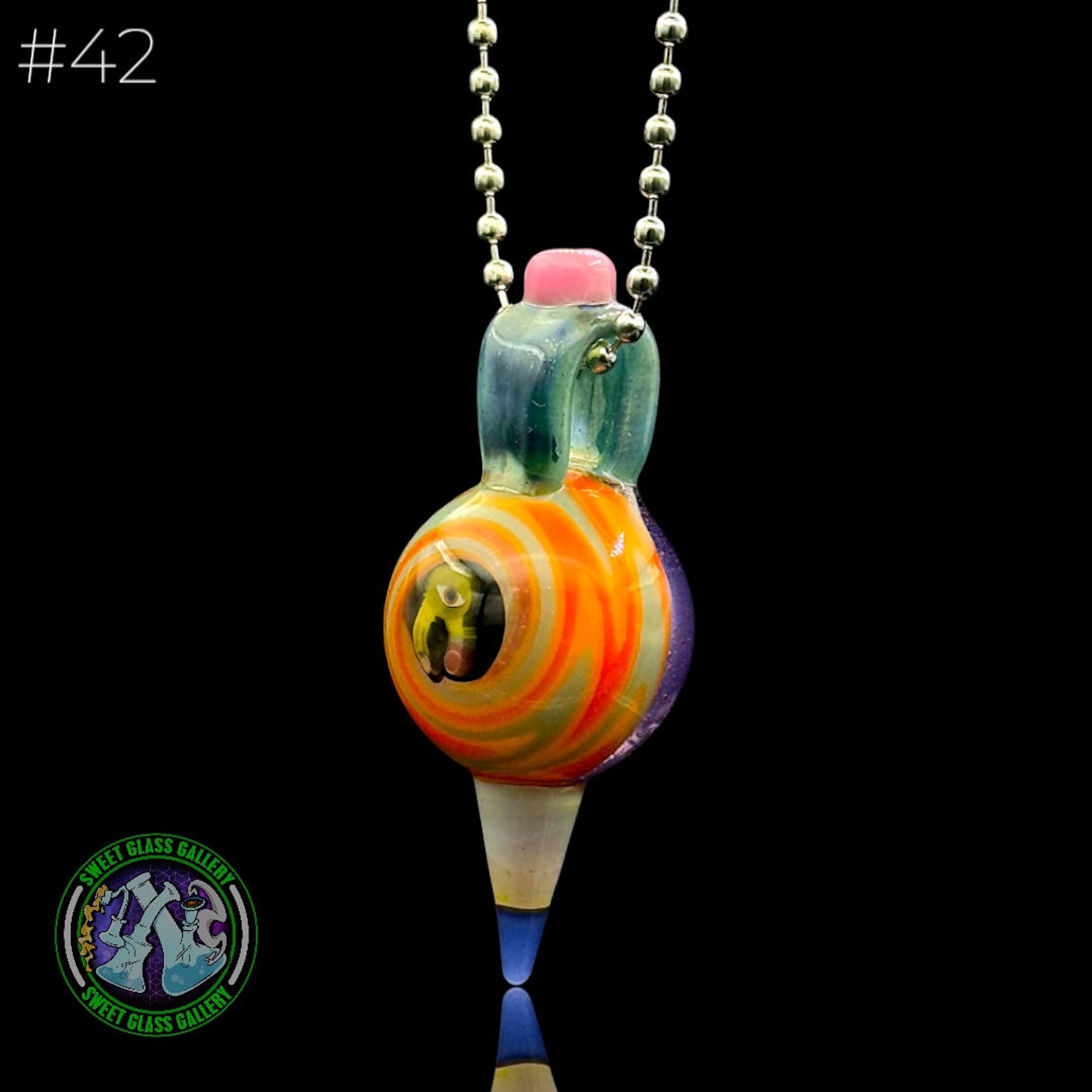 Preview pic of Sherbet Glass - Pendant - Pencil Marble #42