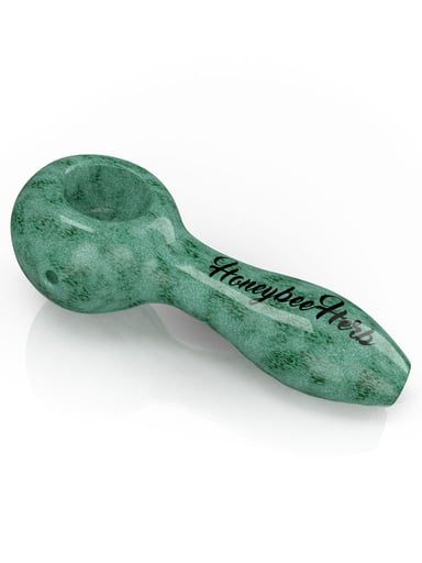 Preview pic of HONEYBEE HERB FRIT SPECKLED SPOON PIPE