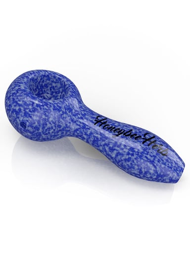 Preview pic of HONEYBEE HERB FRIT SPECKLED SPOON PIPE