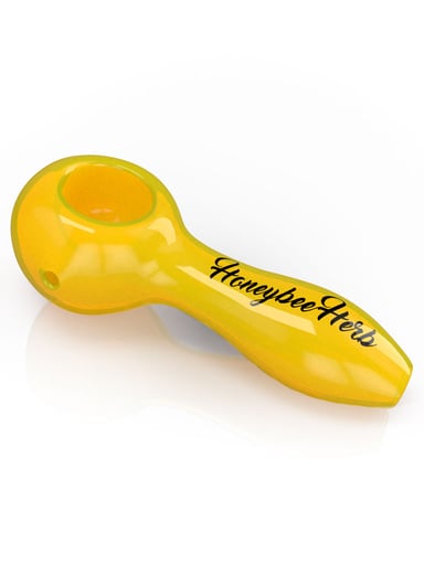 Preview pic of HONEYBEE HERB FRIT SPECKLED SPOON PIPE