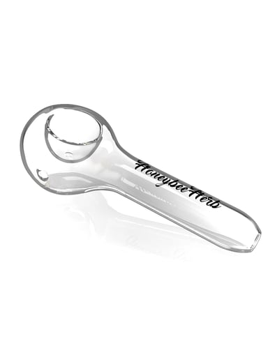Preview pic of HONEYBEE HERB CLEAR GLASS HAND PIPE