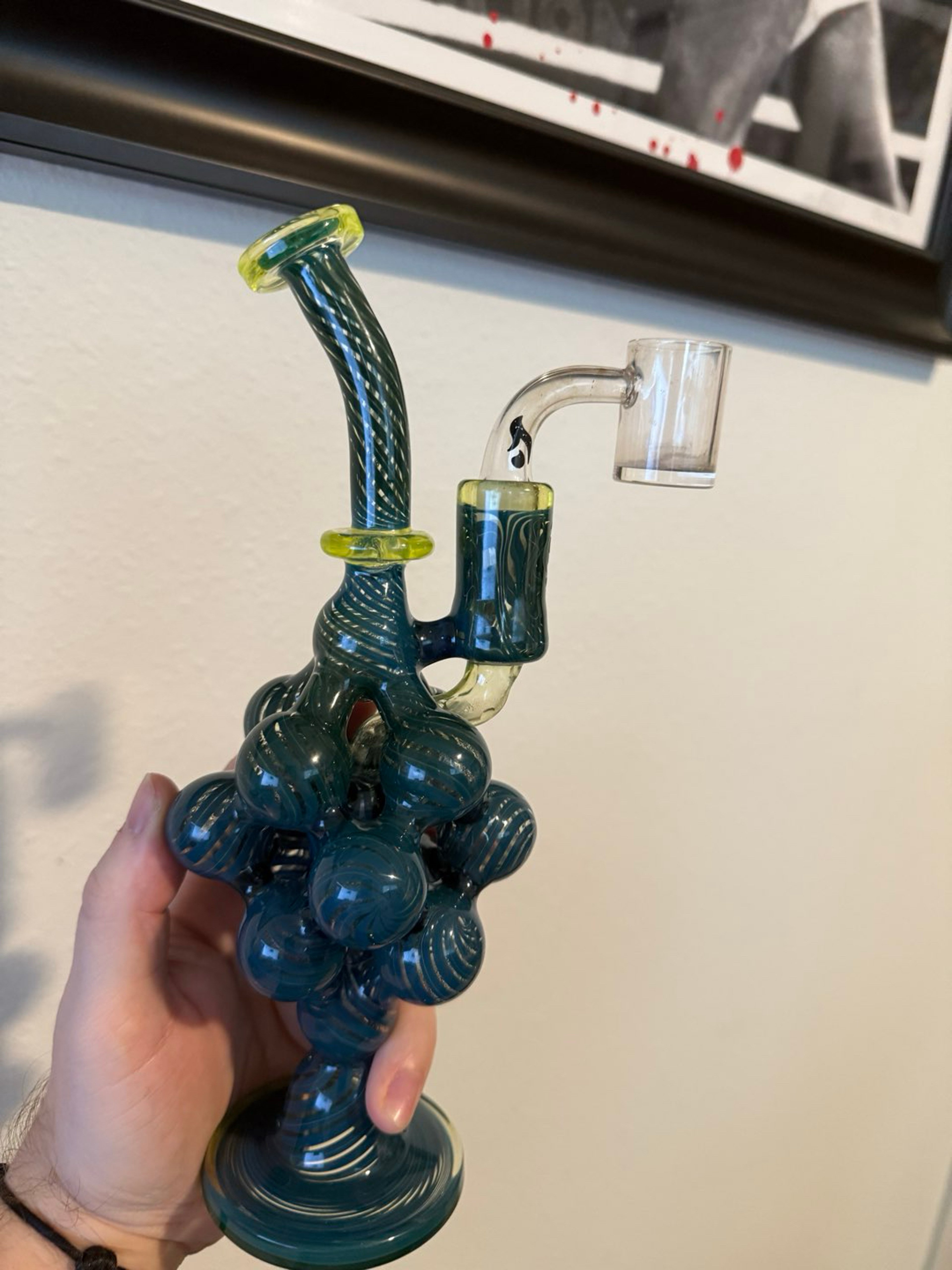 Preview pic of Hitman Glass Compound Collection Dab Rig – Slymer Green Swirl (Limited Run)