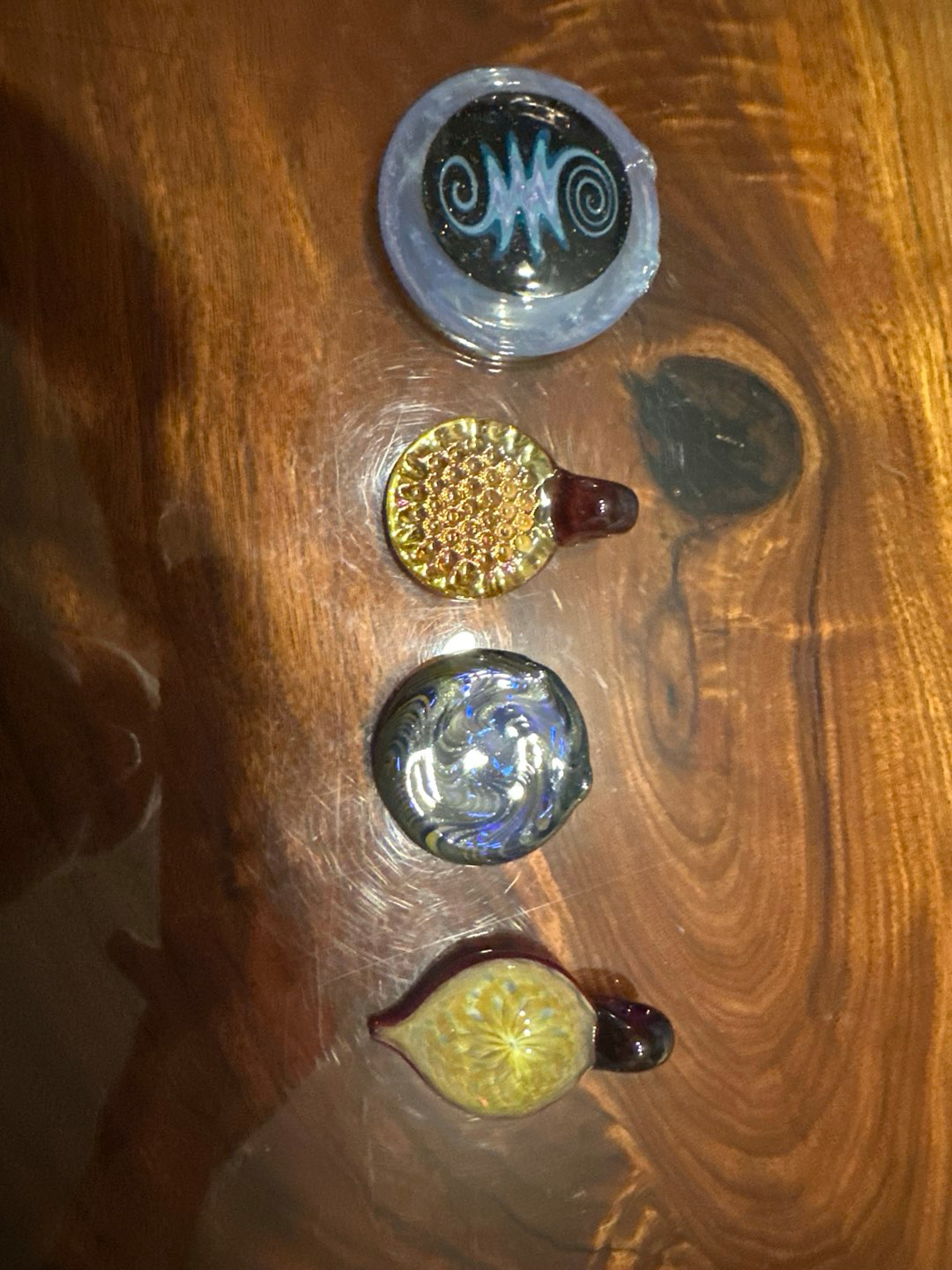 Preview pic of Lot of 4 pendants for rood Rushin glass Cody pline glass
