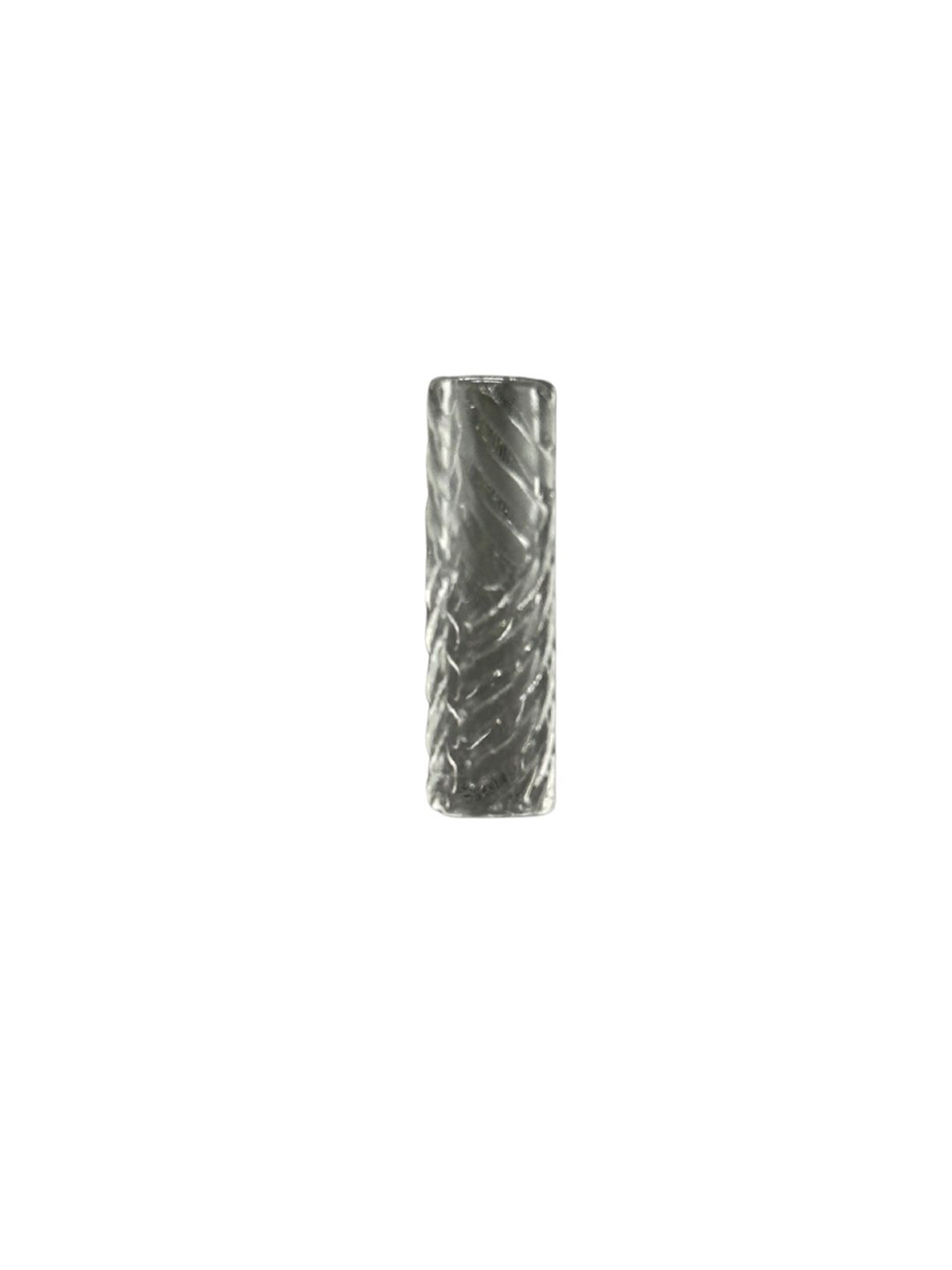 Quartz Pillar Etched Wavy Pattern 6 x 20 mm Solid image 0