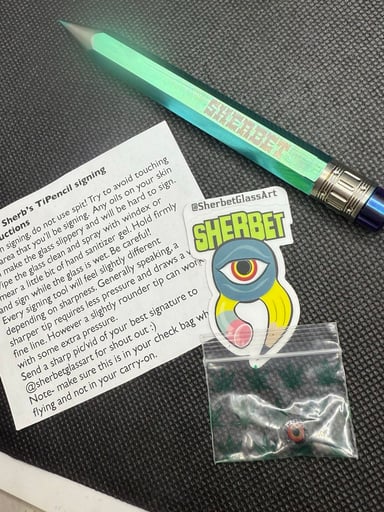 Preview pic of Aqua with purple eraser 12mm Ti pencil