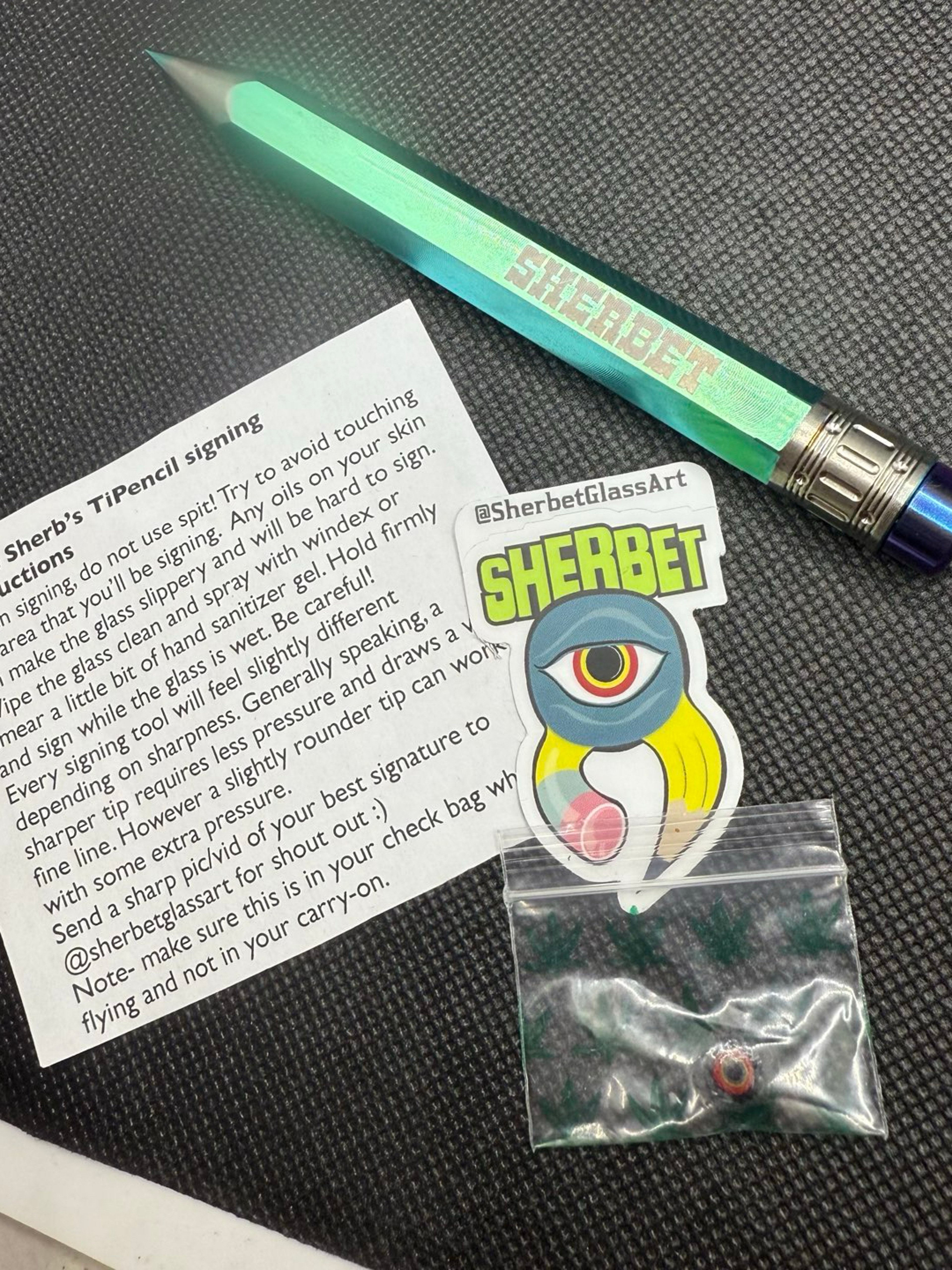 Preview pic of Aqua with purple eraser 12mm Ti pencil