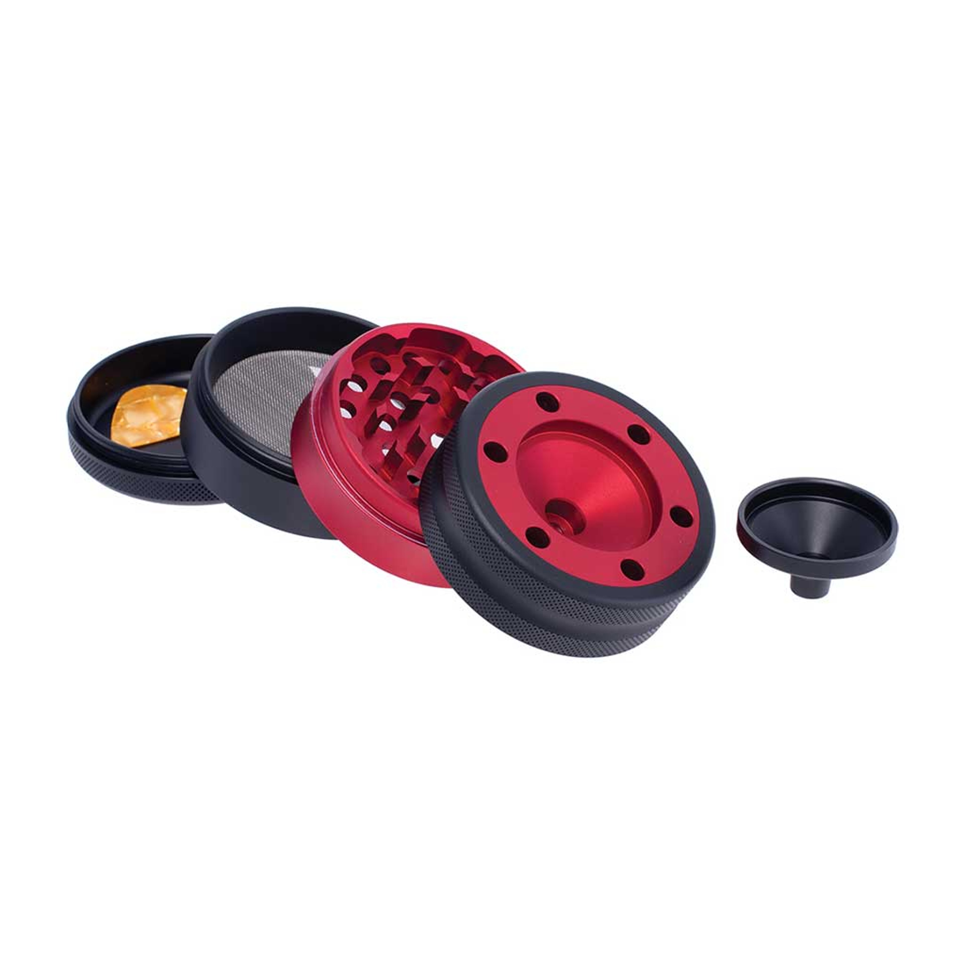ALUMINIUM GRINDER W/ CONE HOLDER & FUNNEL image 0