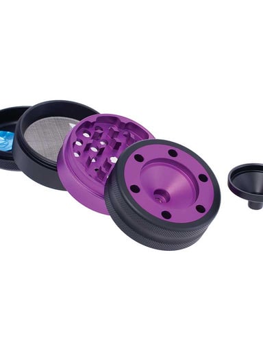 Preview pic of ALUMINIUM GRINDER W/ CONE HOLDER & FUNNEL