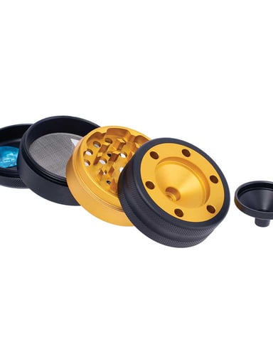Preview pic of ALUMINIUM GRINDER W/ CONE HOLDER & FUNNEL