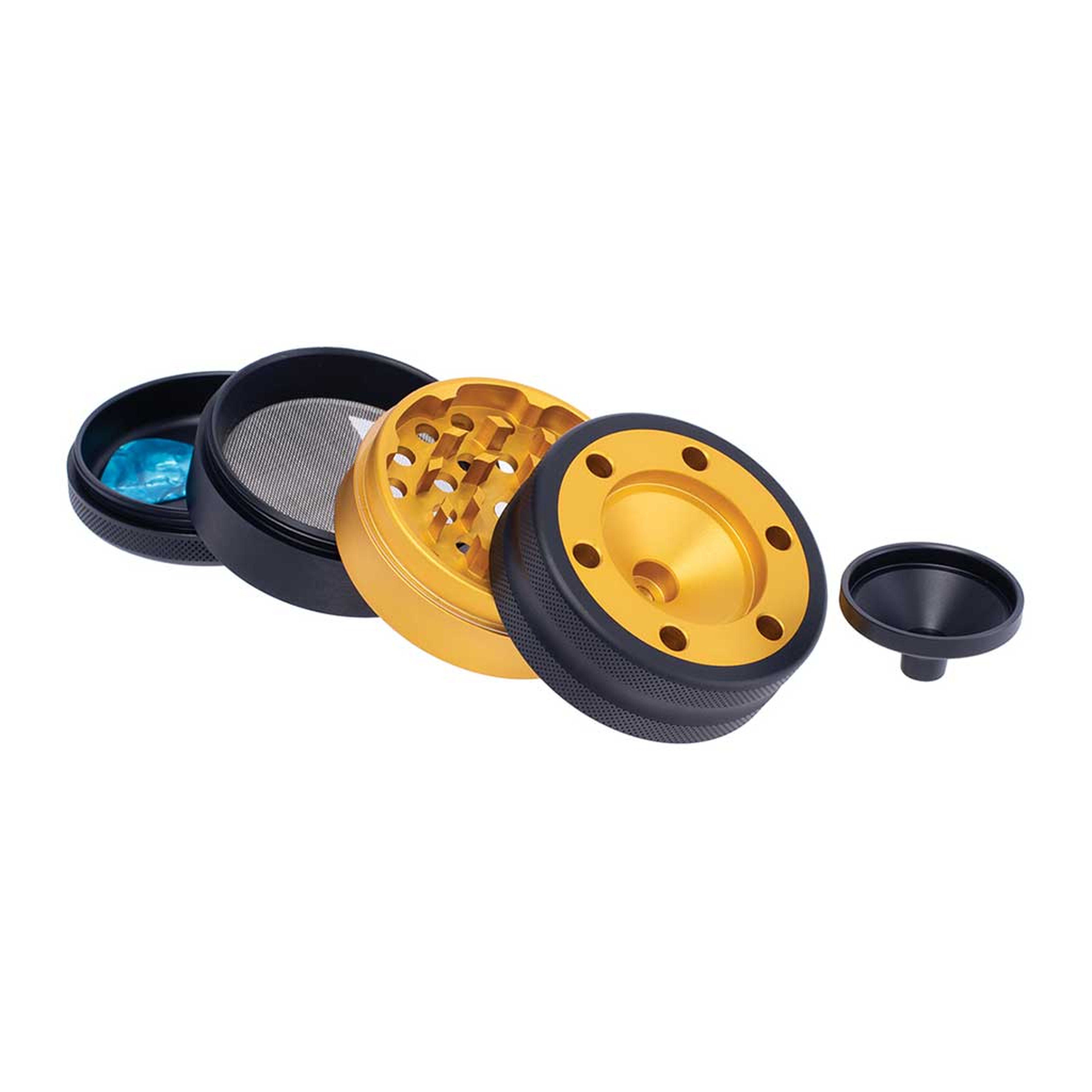 ALUMINIUM GRINDER W/ CONE HOLDER & FUNNEL image 0